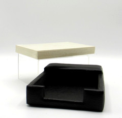 Desk Memo Tray Leather Graphic Image Black
