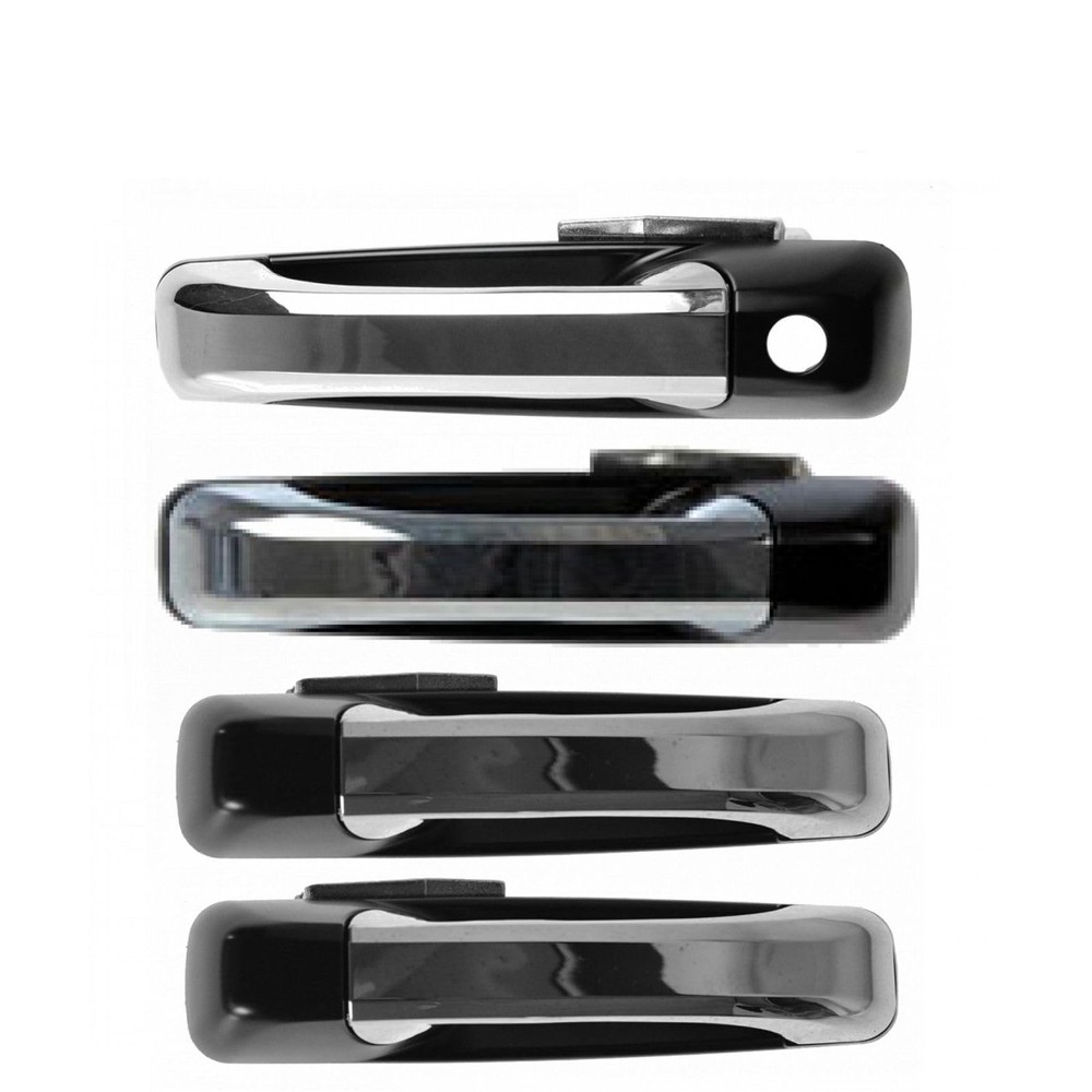 Exterior Handle Chrome Black 4pcs Dodge Ram 1500/2500/3500 2011-2018 1GH271XRAA