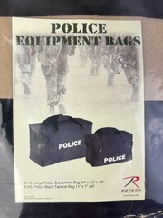 Large Black Cavas POLICE Logo Equipment Gear Bag Rothco 8116