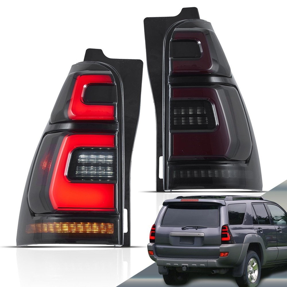 LED Tail Lights 4Runner 2003-2009 Amber Switchback Breathing Smoke Lens Pair