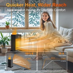 Space Heaters for Indoor Use with Humidifier/Sensor/ECO/3D Flame Effect