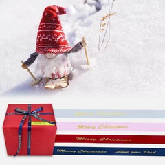 Gold on Red/Pink/White Satin Ribbon Label for Brother Printer Gift Wrapping