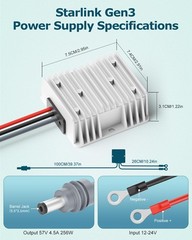 Starlink Gen 3 Power Cord 12V to 57V 4.5A Conversion Kit for Starlink Gen 3 P…