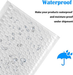 White 8.5 X 11 Inches Poly Bubble Mailers, 25 Pcs Self-Seal Shipping Bags