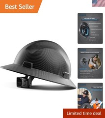 LANON Full Brim Hard Hat, OSHA Construction Work Approved, Grey Dots Design,…