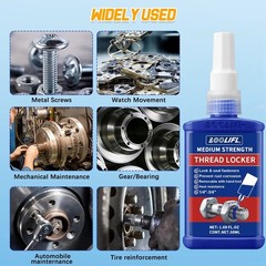 Threadlocker Blue, Thread Lock Medium Strength Lock Tight for Nuts, Bolts, Faste