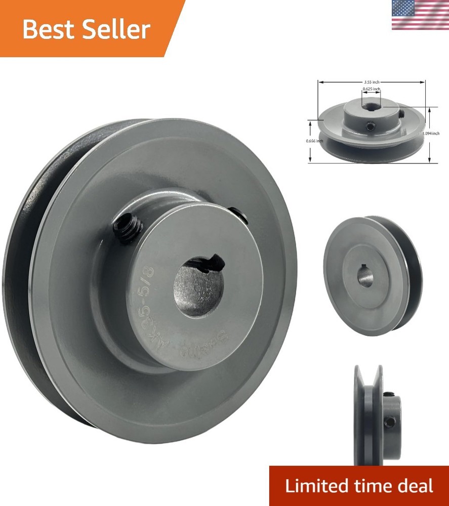3.55” OD Cast Iron V-Groove Sheave with 5/8” Bore – Engineered for Efficiency