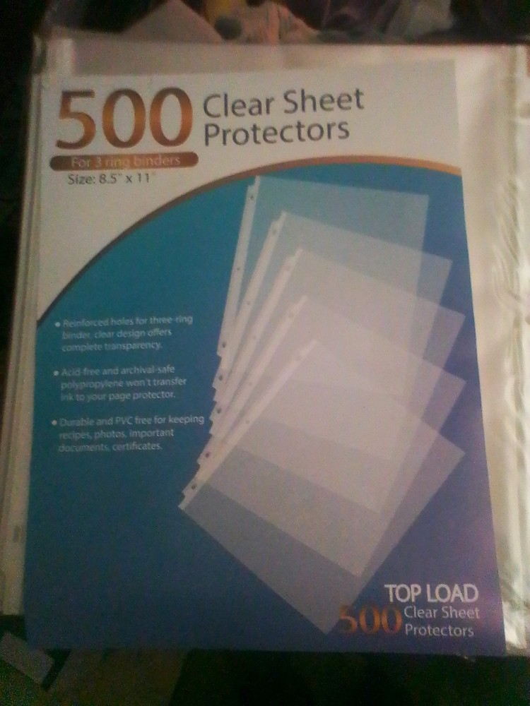 KTRIO 8×11″ Top Load Sleeveless Page Protectors – Clear, Pack of 500