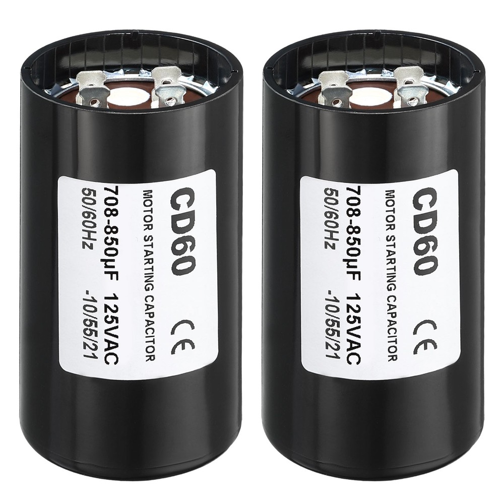 2Pcs Motor Start Capacitor 708-850uF/Mfd 125V 50/60Hz CD60 Run Capacitor