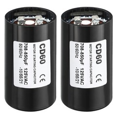2Pcs Motor Start Capacitor 708-850uF/Mfd 125V 50/60Hz CD60 Run Capacitor