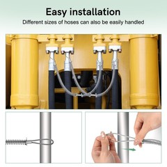 Heavy Duty Whip Check Safety Cable 1/8″ Steel Wire Rope for Compressor Hose