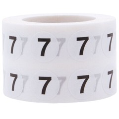 White with Black Number Stickers | 0.5″ Inch Round | 1000 Pack | Pick from 0-20