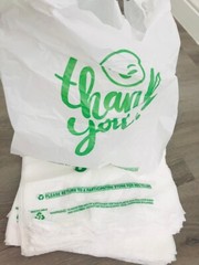THANK YOU T-Shirt Bags 11.5″ x 6.5″ x 21″ White Plastic Shopping bag 100- 1000