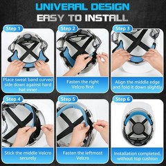 12 Pcs Hard Hat Sweatbands | Washable 3-Layer Liner for Safety Helmets, Cooling