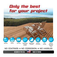 316 Marine Grade 3 Inch Stainless Steel Wood Screws Star Drive Type 17 Point