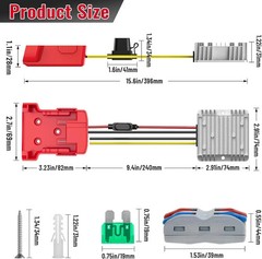 18v to 12v Step Down Converter for Milwaukee M18 Power Wheels Battery Adapter D
