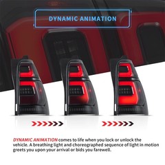 LED Tail Lights 4Runner 2003-2009 Amber Switchback Breathing Smoke Lens Pair