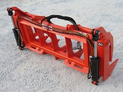 60″ Dual Tine Root Rake Clam Grapple Attachment Fits Universal Quick Attach