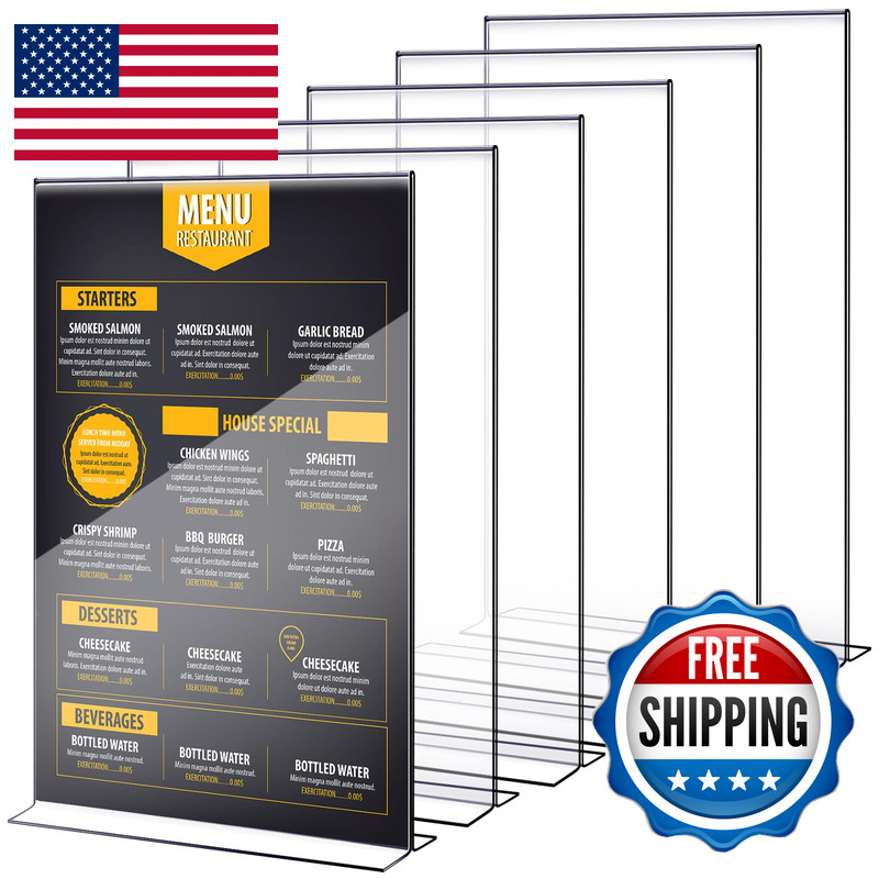 Shellwei 6 Pcs 11 X 14 Acrylic Sign Holder Clear Acrylic Picture Frame Vertical