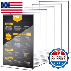 Shellwei 6 Pcs 11 X 14 Acrylic Sign Holder Clear Acrylic Picture Frame Vertical