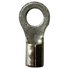 (100) Non-Insulated 8 Gauge 1/4″ Ring Terminal Uninsulated Wire Connector – USA