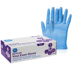 MED PRIDE Nitrile Vinyl Gloves, Powder-Free, Non Latex, All Sizes, 100 Pack