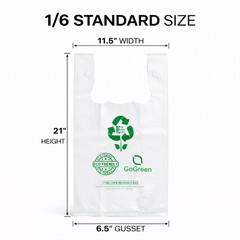 3 Mil White Reusable Grocery Bags 1/6 Size Extra Heavy Duty 11.5×6.5×21 Bulk