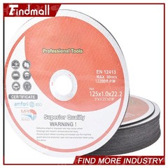 Findmall 100Pcs 5″x.040″x7/8″ Cut-off Wheel Metal & Stainless Steel Cutting Disc