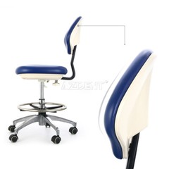 Dental Medical Doctor Assistant Stool Adjustable Height PU Leather Chair Blue