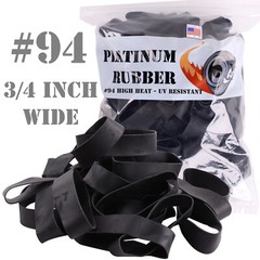 Black Extra Wide 3/4″ Fat Rubber Bands #94 .75 inch Large Made In USA Thick