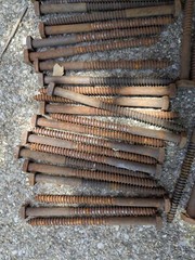 Antique 5/16 inch by 5 inches black lag bolts square head – 31 pieces – NOS