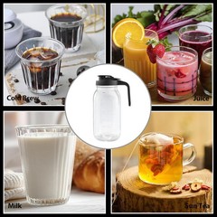 Mason Jar Pitcher, 2 Quart Glass Iced Tea Pitcher with Handle and Lid, Glass
