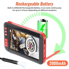 Industrial Endoscope 1080P HD 4.3” LED Screen Borescope Inspection Snake Camera