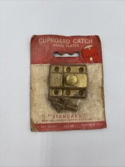 Vintage Cupboard Catch Satin Brass Plated Spring Latch New Standard 522-bb