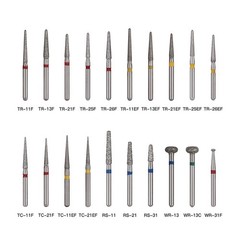 100 Types Dental FG Diamond Burs For High Speed Handpiece Friction Grip 50pcs
