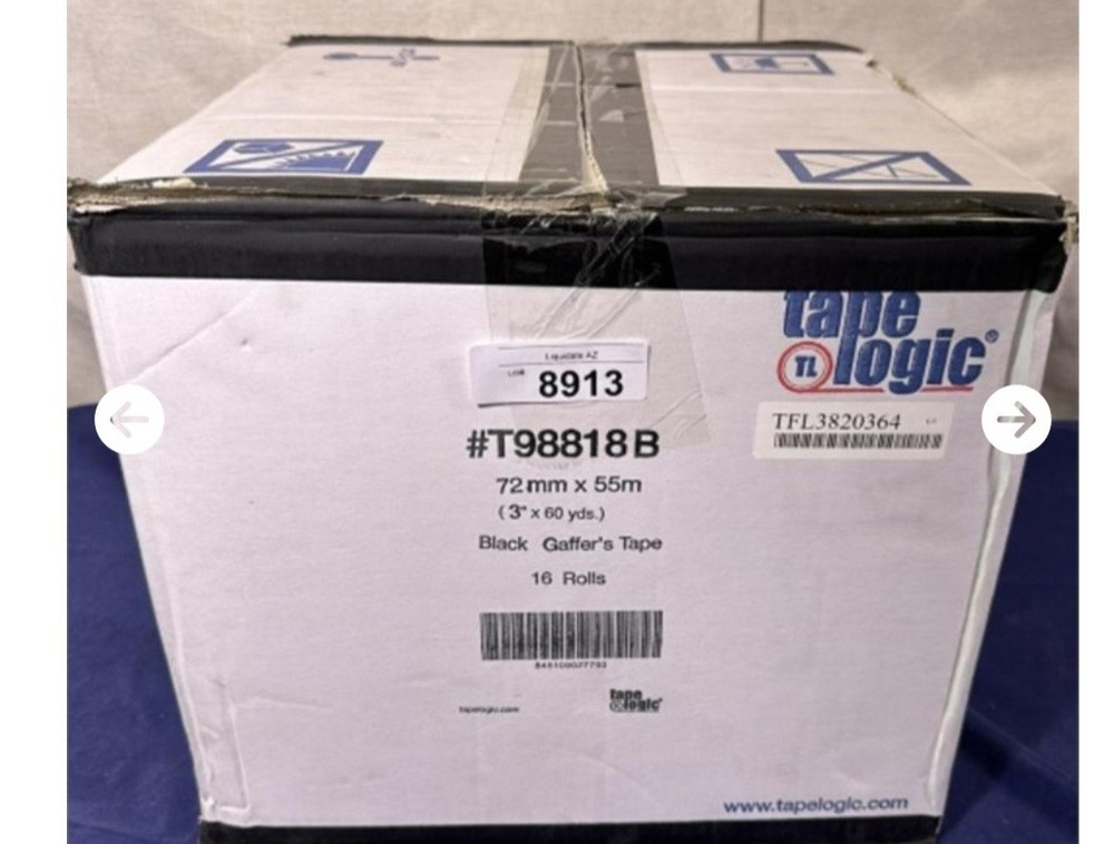 Tape Logic T98818B 3″ x 60 yds. Black Tape Logic 11 Mil Gaffers Tape 16 Rls/Case