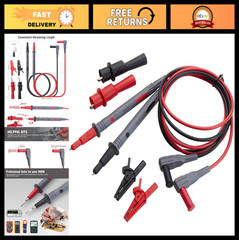 Soft Silicone Test Leads Kit with Alligator Clips, CAT III 1000V & CAT IV 600V
