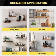 10 Pack – 10 Inch Black Hidden L Shelf Bracket Iron Floating Shelf Brackets