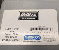 NEW Champion Bridge Reamer 1-5/16″ , Hex Shank- Spiral Flute- Free Ship