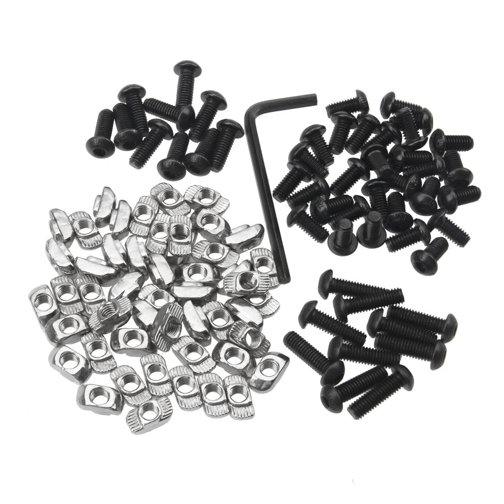 100Pcs M6 T-Nuts Screws Assortment Kit, Hammer Head T-Slot Nut for 3030 Serie…