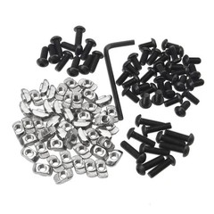 100Pcs M6 T-Nuts Screws Assortment Kit, Hammer Head T-Slot Nut for 3030 Serie…