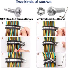 50pcs 1/2 Inch Cable Clamps 304 Stainless Steel Rubber Cushion Insulated Wire Cl