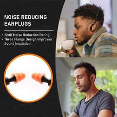 2 Pairs Banded Ear Plugs + 10 Pairs Soft Silicone Replacement Pods Reusable