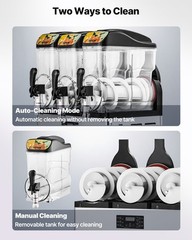 VEVOR Commercial Slushy Machine 15Lx3 Tank Margarita Smoothie Frozen Drink Maker
