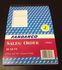 Sales Order Book / Receipt Book ~ 50 Triplicate Forms ~ Carbonless, 5.5″x8.5″