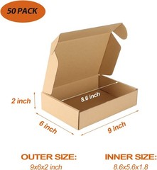 Sturdy 50 Pack Small Shipping Boxes, Easy Assemble