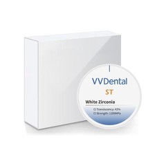 VVDental ST Translucent White Zirconia 98mm System White Zirconia Ceramic Blocks