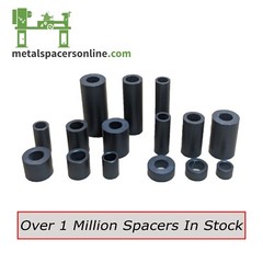 Black Anodized Aluminum Spacer Bushing 3/4″ OD x 1/4″ ID–Fits M6 or 1/4″ Bolts