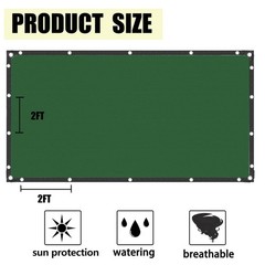 70% Green Shade Cloth with Grommets, 20 FT X 10 FT Heavy Duty HDPE Shade Cove…