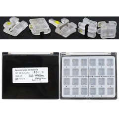 Dental Orthodontic Ceramic Brackets Metal Slot Roth MBT 022 018 3W/H 3M Clarity